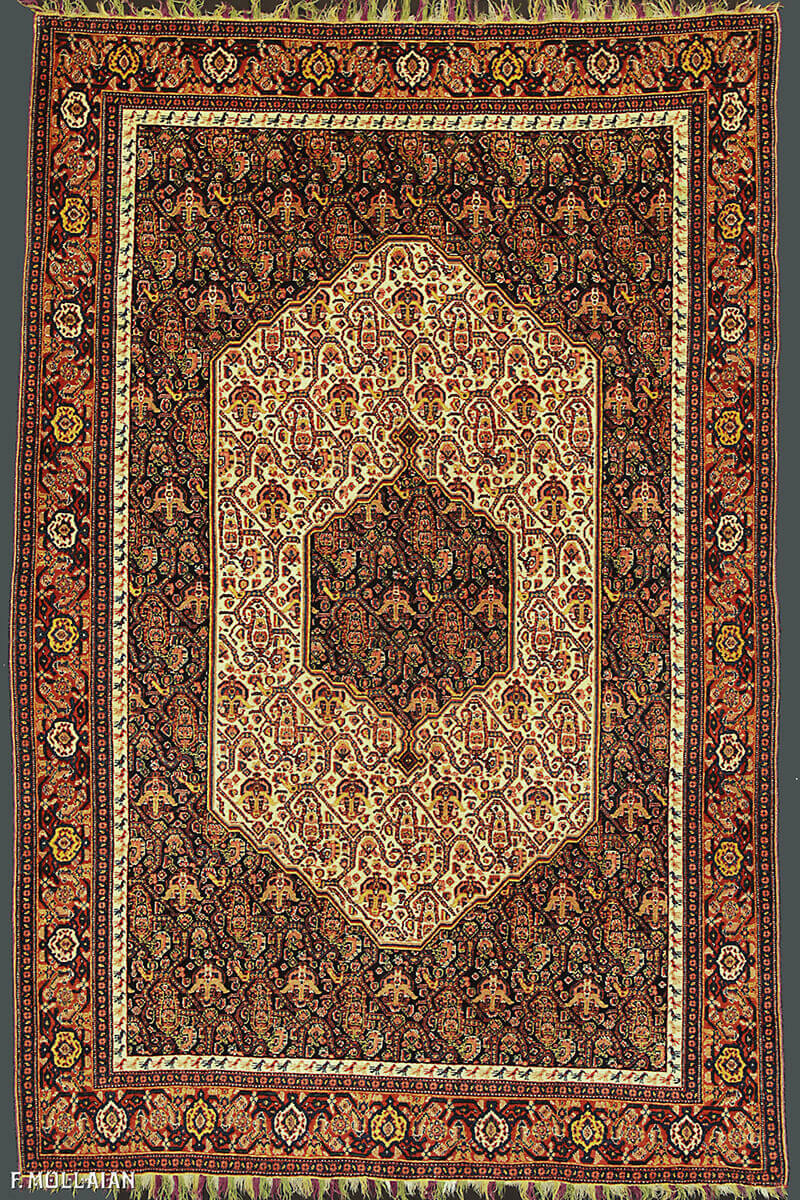 Antique Persian Senneh Warp Silk Rug n°:45061949